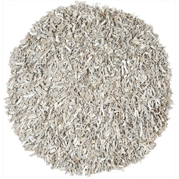 Safavieh 6 x 6 ft. Round Shag and Flokati Leather White Hand Knotted Rug LSG511C-6R